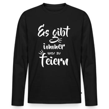 Party - Immer was zu feiern - Männer Premium Bio Langarmshirt - Schwarz - Vorne - Nico (187cm)