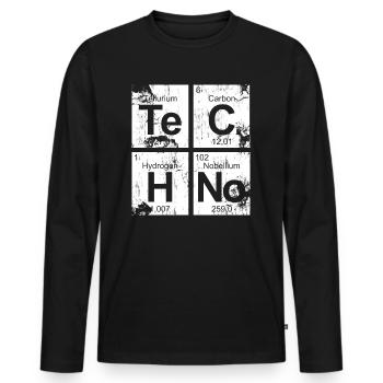 Dirty Techno Chemie - Männer Premium Bio Langarmshirt - Schwarz - Vorne - Nico (187cm)