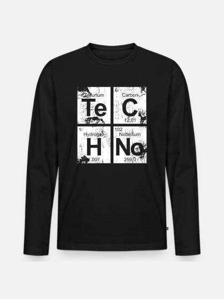 Dirty Techno Chemie - Männer Premium Bio Langarmshirt - Schwarz