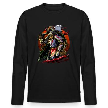 Samurai Vikings | Armure du guerrier Ronin Berserk - T-shirt manches longues Premium bio Homme - noir - Devant - Nico (187cm)