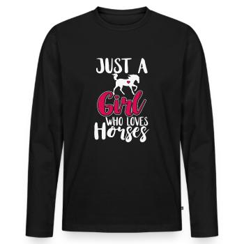 horse riding - Men's Premium Organic Long Sleeve Shirt - black - Front - Nico (187cm)