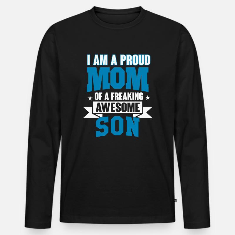 Mutter und Sohn - Männer Premium Bio Langarmshirt - Schwarz