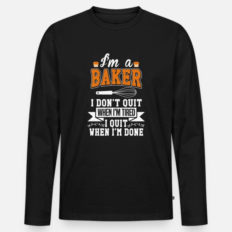 Bäcker - Männer Premium Bio Langarmshirt - Schwarz