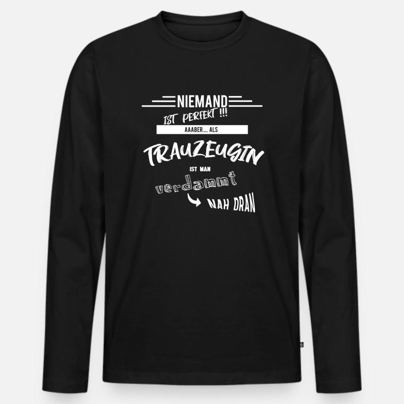 trauzeugin - Männer Premium Bio Langarmshirt - Schwarz