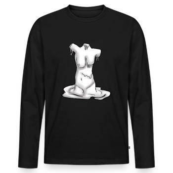 Melting sculpture - Men's Premium Organic Long Sleeve Shirt - black - Front - Nico (187cm)