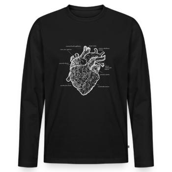 Coeur anatomique - T-shirt manches longues Premium bio Homme - noir - Devant - Nico (187cm)