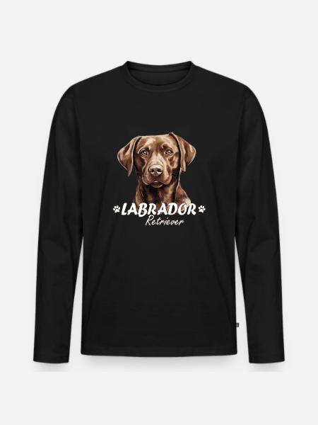 Sjokolade Labba Labrador Retriever Brun Labba Hund - Premium økologisk langermet T-skjorte for menn - svart