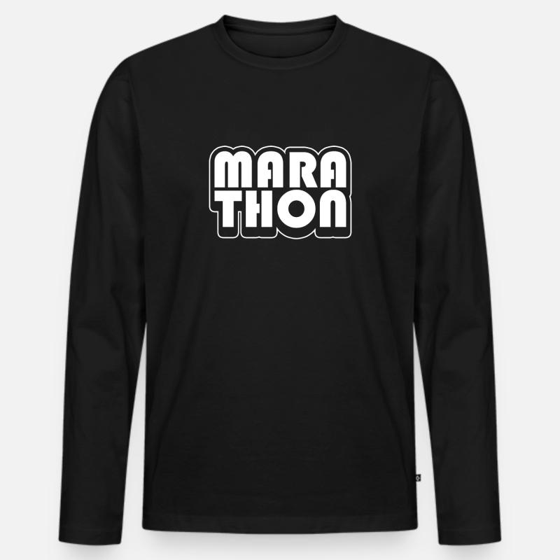 Marathon - Männer Premium Bio Langarmshirt - Schwarz