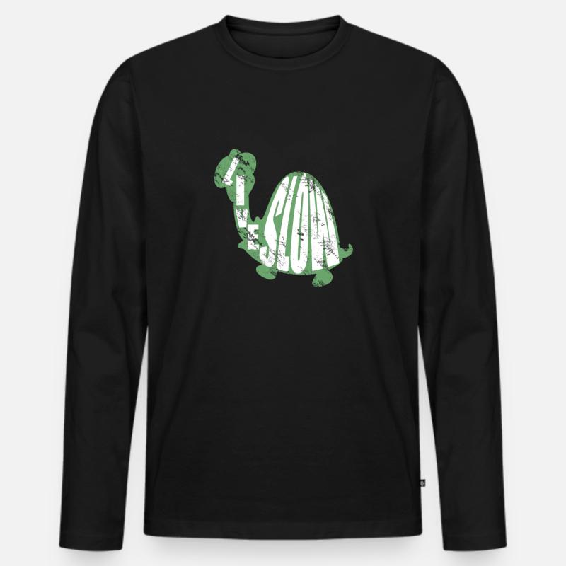 Schildkröte - Männer Premium Bio Langarmshirt - Schwarz