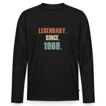 Legendary 1969 Legendary 1969 - Men's Premium Organic Long Sleeve Shirt - black - Front - Nico (187cm)