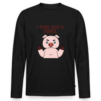 I do not give a fuck Pig i do not give a fuck Pi - Men's Premium Organic Long Sleeve Shirt - black - Front - Nico (187cm)