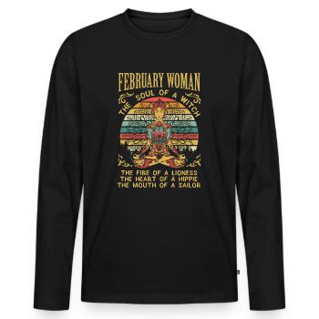 February Woman Soul Witch - Men's Premium Organic Long Sleeve Shirt - black - Front - Nico (187cm)