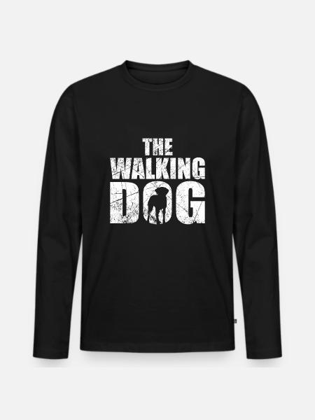 The Walking Dog - Männer Premium Bio Langarmshirt - Schwarz