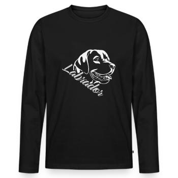 Labrador - T-shirt manches longues Premium bio Homme - noir - Devant - Nico (187cm)