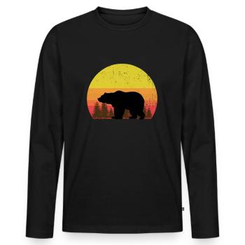 Palette de couleurs Papa Bear - T-shirt manches longues Premium bio Homme - noir - Devant - Nico (187cm)