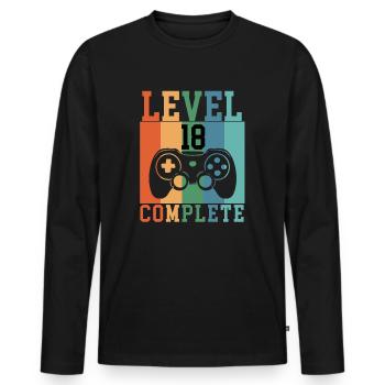Birthday Level 18 complete gaming - Men's Premium Organic Long Sleeve Shirt - black - Front - Nico (187cm)