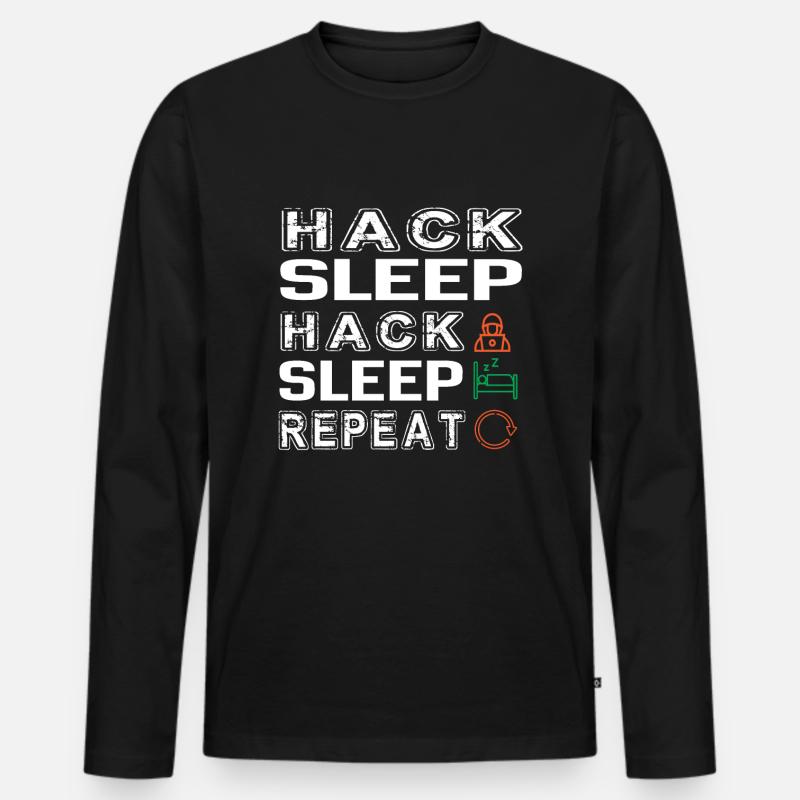 Hacker Hacking Programming Computer - T-shirt manches longues Premium bio Homme - noir