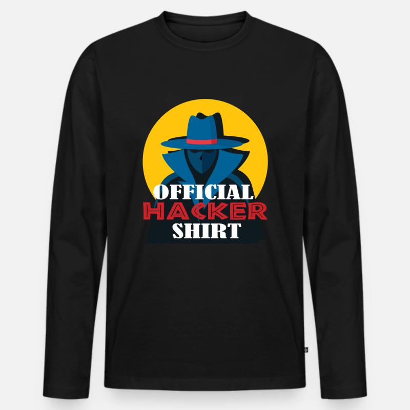 Hacking Hacker Phishing - Männer Premium Bio Langarmshirt - Schwarz