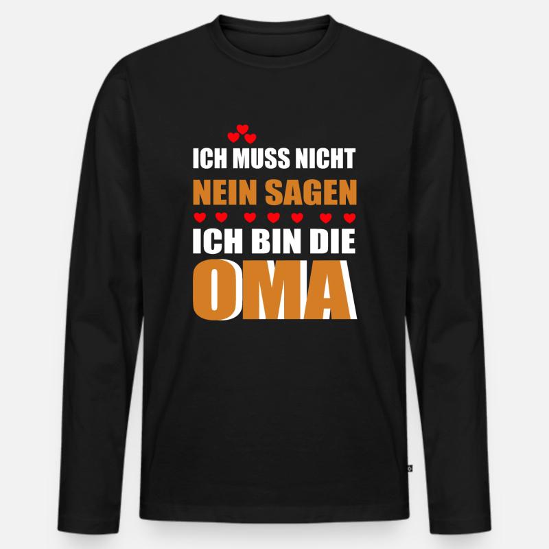 Ich bin die Oma - Männer Premium Bio Langarmshirt - Schwarz