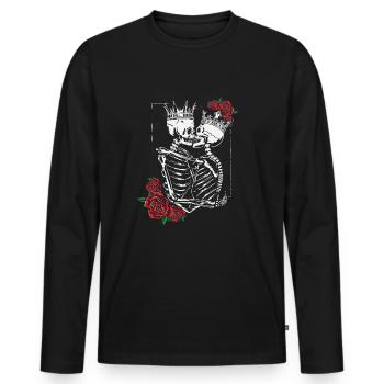 skelett Liebe lebenslang valentinstag - Männer Premium Bio Langarmshirt - Schwarz - Vorne - Nico (187cm)
