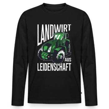 Landwirt aus Leidenschaft - Männer Premium Bio Langarmshirt - Schwarz - Vorne - Nico (187cm)