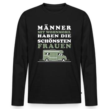 MÄNNER MIT WOHNMOBIL HABEN DIE SCHÖNSTEN FRAUEN - Männer Premium Bio Langarmshirt - Schwarz - Vorne - Nico (187cm)