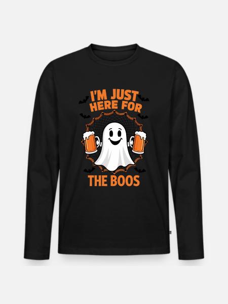 Funny Beer Ghost - Men's Premium Organic Long Sleeve Shirt - black