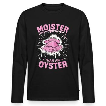 Saftige Auster - Männer Premium Bio Langarmshirt - Schwarz - Vorne - Nico (187cm)