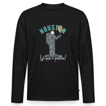 Houston We Have a Problem Geschenkidee - T-shirt manches longues Premium bio Homme - noir - Devant - Nico (187cm)
