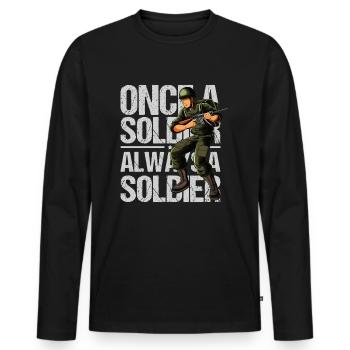 American Soldier Idée cadeau - T-shirt manches longues Premium bio Homme - noir - Devant - Nico (187cm)