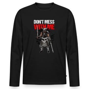 Dark Viking Warrior Geschenkidee - Männer Premium Bio Langarmshirt - Schwarz - Vorne - Nico (187cm)