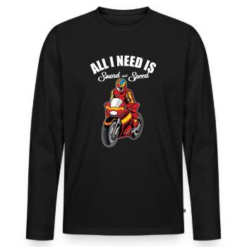 Super Bike World Competition Geschenkidee - Männer Premium Bio Langarmshirt - Schwarz - Vorne - Nico (187cm)