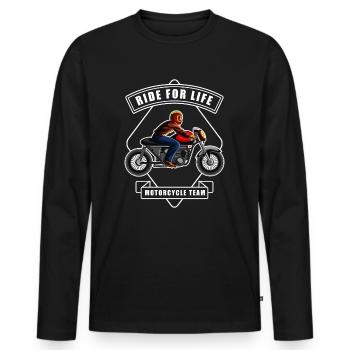 Street Biker Ride For Life Geschenkidee - Männer Premium Bio Langarmshirt - Schwarz - Vorne - Nico (187cm)