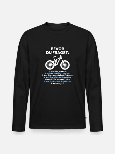 Rad Fahrrad Mountainbike MTB Spruch Geschenk - Männer Premium Bio Langarmshirt - Schwarz