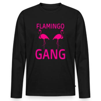 Flamingo gear - Men's Premium Organic Long Sleeve Shirt - black - Front - Nico (187cm)