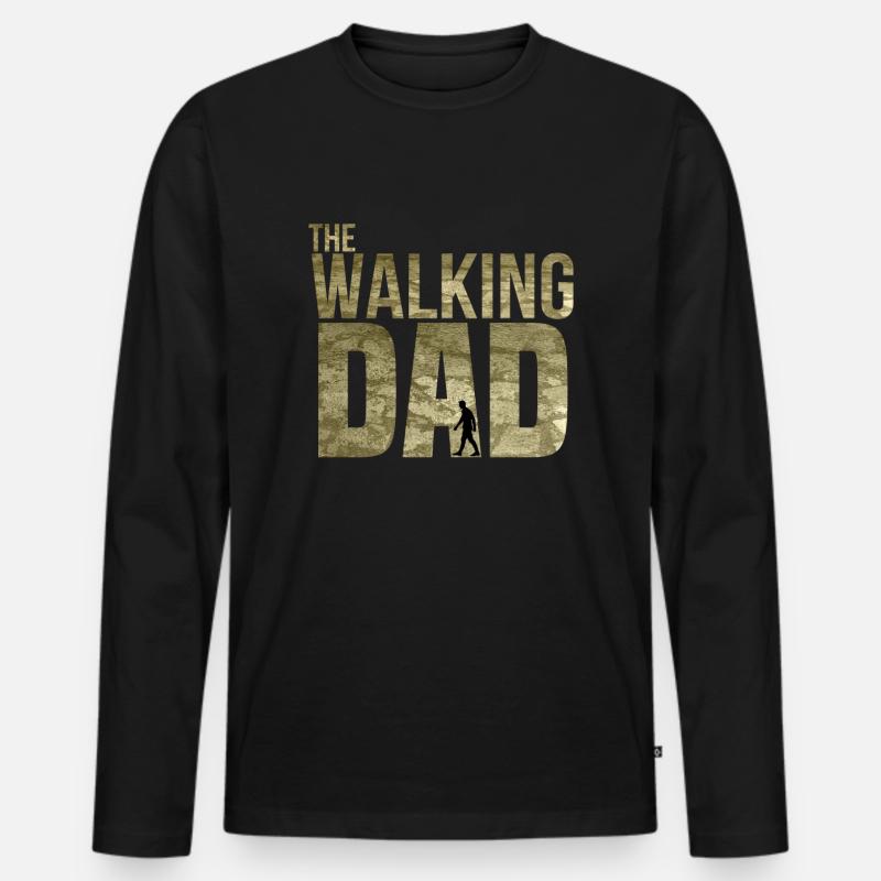 The walking dad - Männer Premium Bio Langarmshirt - Schwarz