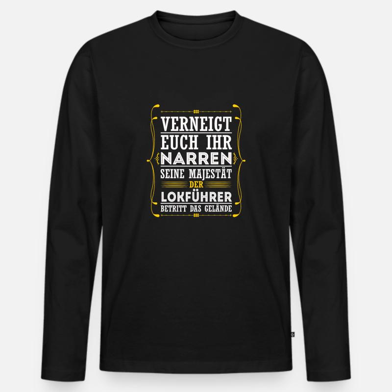 Lokführer - Männer Premium Bio Langarmshirt - Schwarz