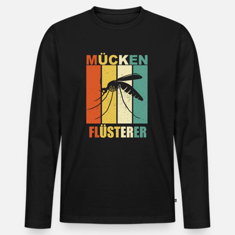 Mücken Flüsterer - Männer Premium Bio Langarmshirt - Schwarz
