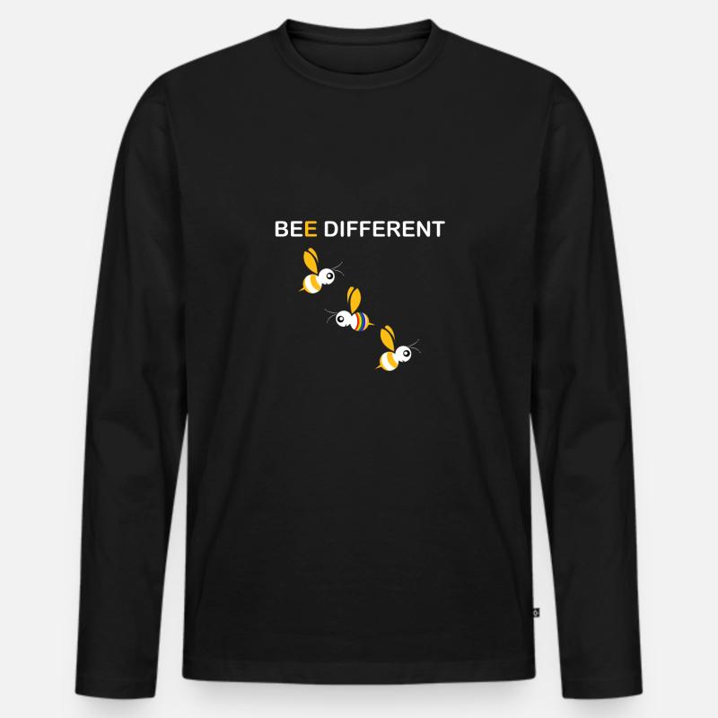 Bee different - Männer Premium Bio Langarmshirt - Schwarz