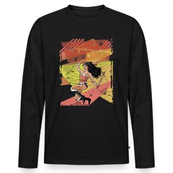 DC Comics Wonder Woman Fighting Sword - Men's Premium Organic Long Sleeve Shirt - black - Front - Nico (187cm)