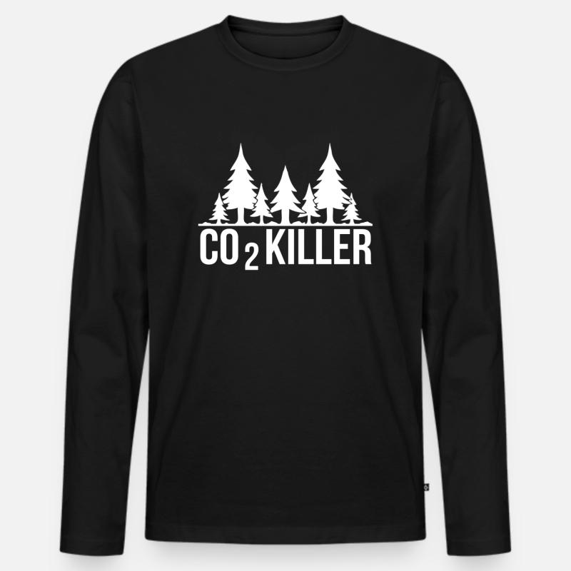 Klimaschutz - Männer Premium Bio Langarmshirt - Schwarz