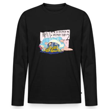Ricky and Morty Which Venzenulon Are We On? - Men's Premium Organic Long Sleeve Shirt - black - Front - Nico (187cm)