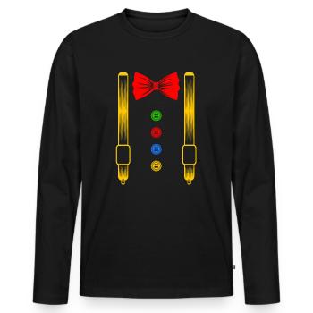 Costume de clown Costume de carnaval de carnaval de clown - T-shirt manches longues Premium bio Homme - noir - Devant - Nico (187cm)