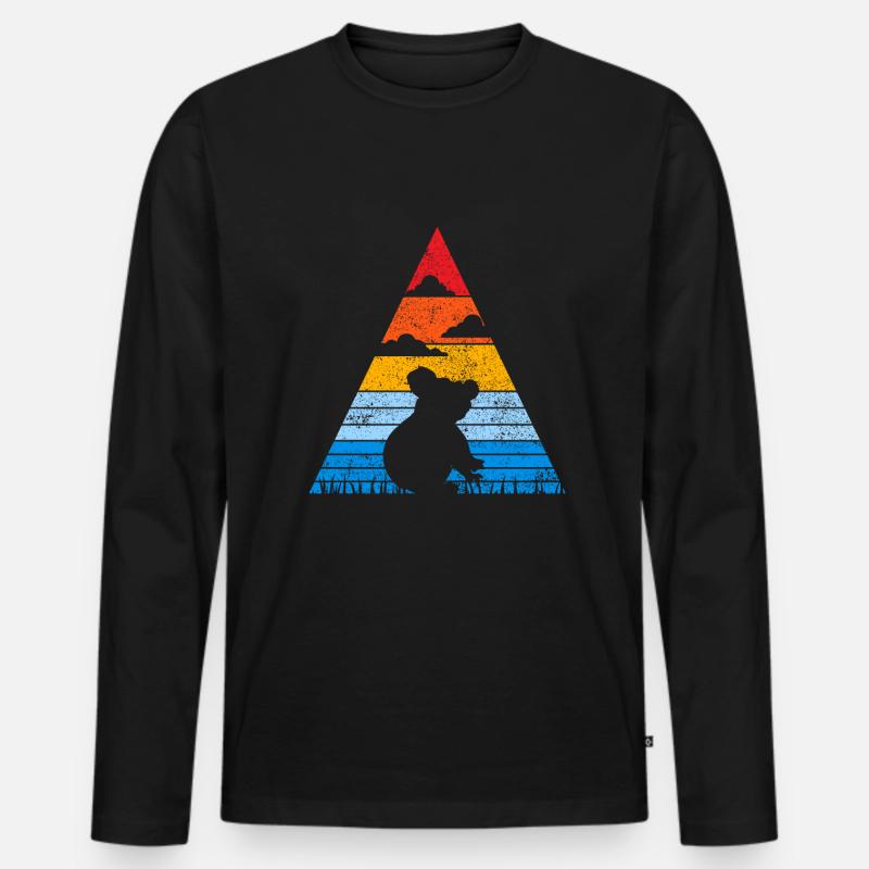 Retro Koala Sunset Tier Australien Koalabär - Männer Premium Bio Langarmshirt - Schwarz