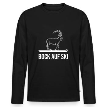 Bock auf Ski Steinbock Ziege Skifahrer Geschenk - Männer Premium Bio Langarmshirt - Schwarz - Vorne - Nico (187cm)