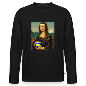 Mona Lisa Volleyball Leonardo Da Vinci Volley - T-shirt manches longues Premium bio Homme - noir - Devant - Nico (187cm)