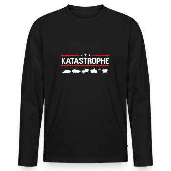 KATASTROPHE Army Militär Bundesweer Defence - Männer Premium Bio Langarmshirt - Schwarz - Vorne - Nico (187cm)