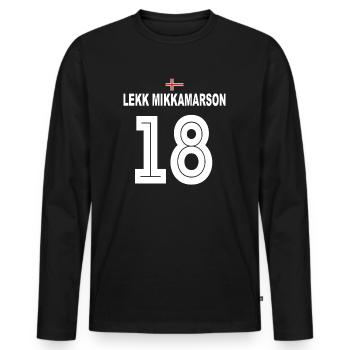 Island Fußball Party Trikot Leck mich am Arsch - Männer Premium Bio Langarmshirt - Schwarz - Vorne - Nico (187cm)
