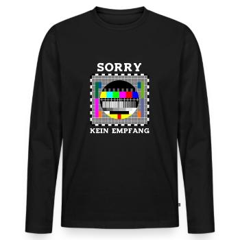 Sorry kein Empfang Sarkasmus Arbeit Beruf - Männer Premium Bio Langarmshirt - Schwarz - Vorne - Nico (187cm)
