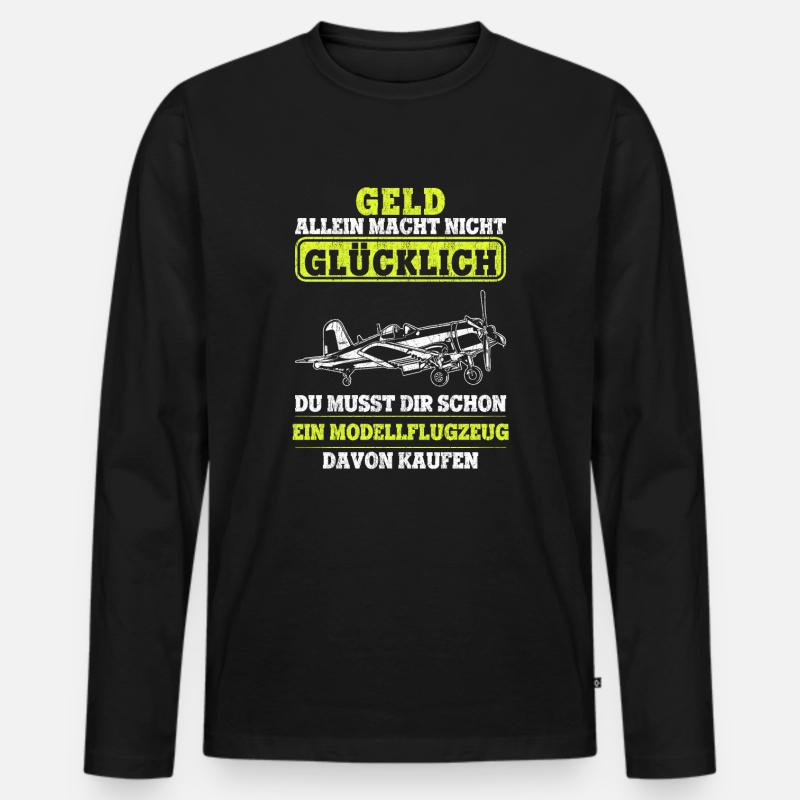 Modellflieger Modellbauer Modellbau Modellflug - Männer Premium Bio Langarmshirt - Schwarz